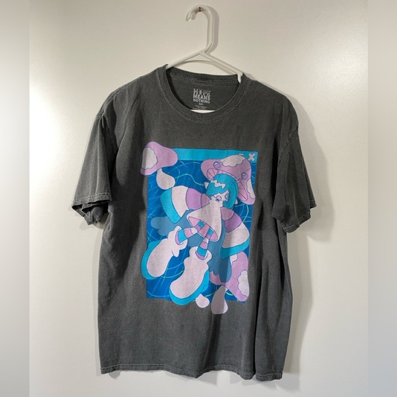 Hype Means Nothing Mushroom Graphic Tee M/L Gray - Picture 3 of 5